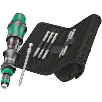 Wera Bit-Schraubendreher Kraftform Kompakt 20 Tool Finder 2 | 13-teilig | Bit-Magazin | PH PZ TX | Rapidaptor | Tasche