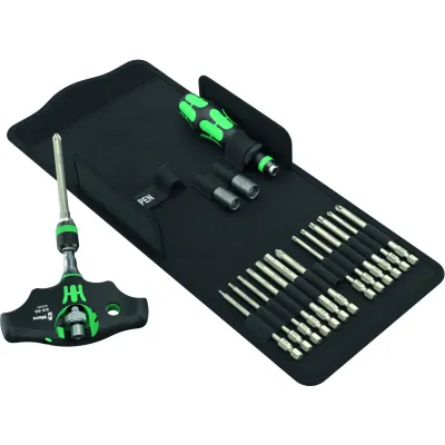 Wera Bit-Set Kraftform Kompakt 400 RA SHK 05136072001 | 19-teilig | Ratsche | Magnethalter | Chrom-Vanadium-Stahl