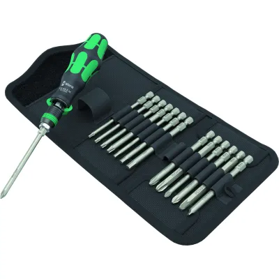 Wera Bit-Set Kraftform Kompakt 838 RA-R M 05051061001 | 15-teilig | Ratschenfunktion | Magnethalter | Tasche