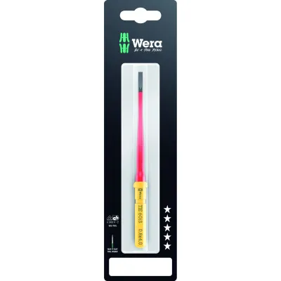 Wera Schlitz-Schraubendreher Kraftform Kompakt VDE 60 iS 05006557001 | 0,8 x 4 x 157 mm | isoliert 1000 V | brüniert