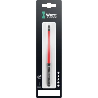 Wera Kreuzschlitz-Schraubendreher 05006569001 VDE 1000V Größe 2 | 157 mm | isoliert | brüniert | gerade | Sechskant