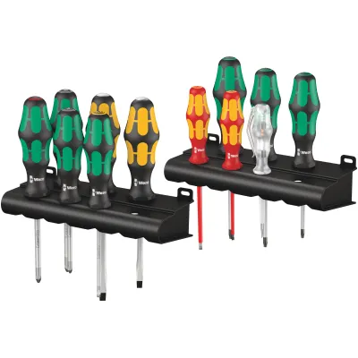 Wera Schraubendreher Set Kraftform XXL 2 05051011001 | 12-tlg. | PH/PZ, Schlitz, TX | Lasertip | Ergonomisch | Schwarz