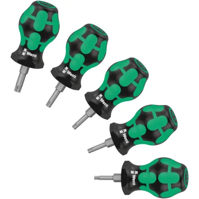 Wera Schraubendreherset Stubby Set TX 1 05008876001 | TORX | 5-teilig | kompakt | ergonomischer Griff | Tasche