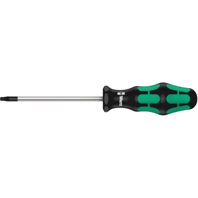 Wera Schraubendreher 367 TX BO | TORX TX20 mit Bohrung | 300mm Klinge | Kraftform Griff | Abrollschutz