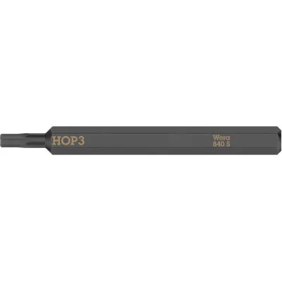 Wera Bit 840 S Hex-Plus 05018150001 | 3 mm x 70 mm | 1/4 Zoll Schaft | extra zähhart | für Innensechskantschrauben