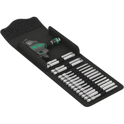 Wera Bit-Set Kraftform Kompakt 400 | 17-teilig | Quergriff-Schraubendreher | Rapidaptor | magnetisch | Schwarz/Grün