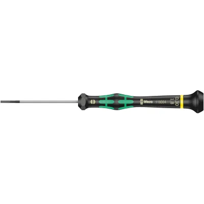 Wera Schlitz-Schraubendreher 0,3x1,8x60mm | Elektroniker | Kraftform Micro | 2-Komponenten-Griff | drehbare Kappe