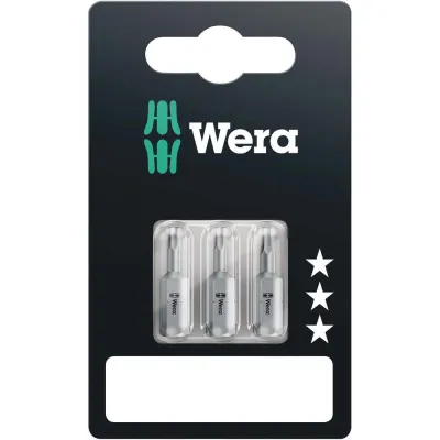 Wera Bit-Set 05073342001 | Innensechskant 2/2,5/3 mm | Hex-Plus | 3-tlg. | 25 mm | 1/4" Sechskant | Kunststoffbox