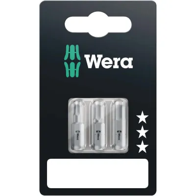 Wera Bit-Set 840/1 Z 05073344001 | Innensechskant 4/5/6x25mm | Hex-Plus | 3-teilig | zähhart | Kunststoffbox
