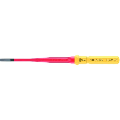 Wera Schlitz-Schraubendreher 05006506001 | VDE 60 iS | 0,6x3,5x157 mm | isoliert 1000V | Kraftform Kompakt | brüniert