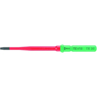 Wera Schraubendreher Torx TX20 VDE 67 iS 1000V | 2-Komponenten-Griff | brüniert | 157mm