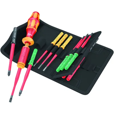 Wera Schraubendreherset Kraftform Kompakt VDE 15 | 15-tlg. | 1000V isoliert | PH/PZ/Schlitz/TX | Drehmoment | Tasche