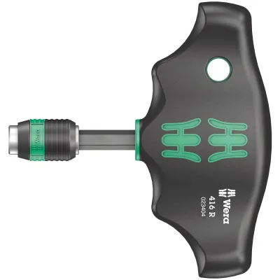 Wera Bit-Schraubendreher Quergriff 05023404001 | 1/4 Zoll Schnellwechsel Bithalter | Magnetisch | Ergonomisch | 94 mm