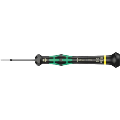 Wera Schlitz-Schraubendreher 05117990001 | Kraftform Micro | 0,8x0,16x40mm | Präzisionsausführung | 2-Komponenten-Griff