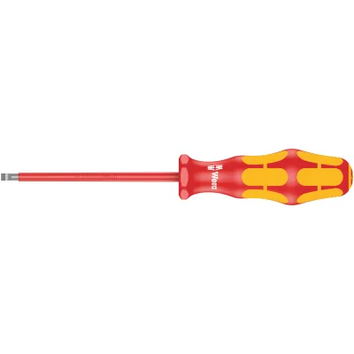 Wera VDE Schlitz-Schraubendreher 05006116001 | 4x0,8x150mm | isoliert 1000V | Kraftform Plus Griff | Lasertip