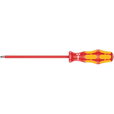 Wera Kreuzschlitz-Schraubendreher PH1x150mm VDE isoliert | Lasertip | Kraftform Plus | 2-Komponenten | Abrollschutz