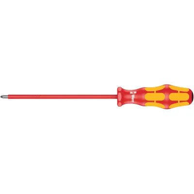 Wera Kreuzschlitz-Schraubendreher 05006163001 PZ1 VDE isoliert 1000V | Lasertip | Kraftform Plus | 150mm | Abrollschutz