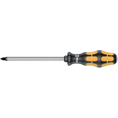 Wera Kreuzschlitz-Schraubendreher 05017015001 | PH3 | 150mm | Schlagkappe | Sechskantklinge | 2K-Griff | Abrollschutz
