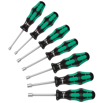 Wera Steckschlüssel-Schraubendreher Set 395 HO/7 SM 05029510001 | 7-teilig | Hohlschaft | Kraftform Griff | Edelstahl