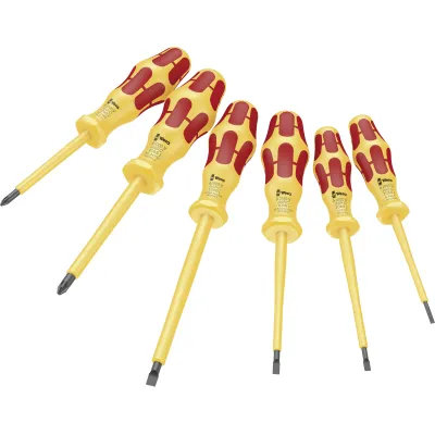 Wera Schraubendrehersatz 1060 i/1065 i/6 | VDE 1000V | Kraftform Griff | 6-tlg. | ergonomisch | Gelb/Rot