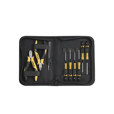 Wiha Werkzeug-Set 43994 ESD 10-teilig mit Tasche | Zangen, Pinzette, Feinschraubendreher | Elektronik Reparatur