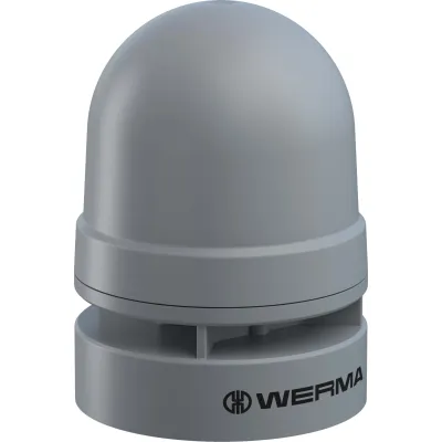 WERMA Mini Sounder 16070075 | Elektronischer Schallgeber 24V AC/DC | 2 Töne | 95 dB | IP66 | Kunststoff | grau
