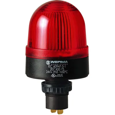 WERMA Blitzleuchte EM 24VDC RD 20810055 | Xenon Blitzlampe | IP65 | Einbau | 22 mm | Kunststoff Gehäuse | rot
