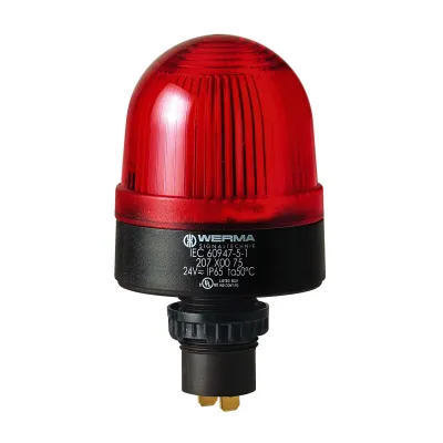 WERMA Blitzleuchte EM 24VDC RD 20810055 | Xenon Blitzlampe | IP65 | Einbau | 22 mm | Kunststoff Gehäuse | rot