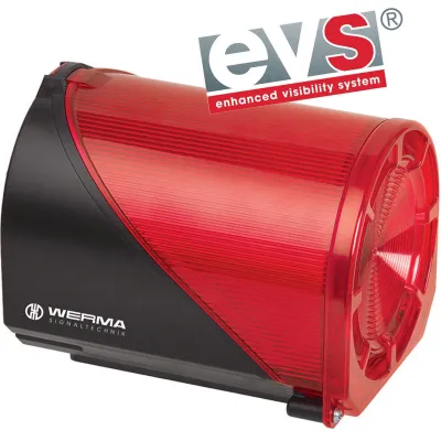 WERMA LED-EVS-Sirene BWM 44411075 | 32 Töne | 24V AC/DC | 114 dB | IP65 | Aufbau | LED | rot