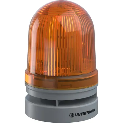 WERMA Optisch-Akustisches Signalgerät Midi TwinFLASH Combi 46132070 | 24V AC/DC | LED | 110dB | IP66 | gelb