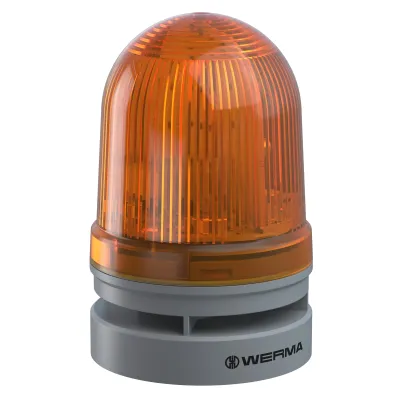 WERMA Optisch-Akustisches Signalgerät Midi TwinFLASH Combi 46132070 | 24V AC/DC | LED | 110dB | IP66 | gelb
