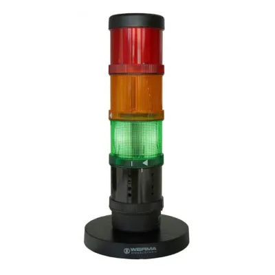 WERMA CO2-Ampel 649.000.10 | CO2 Ampel für Raumluftüberwachung | Ampelsystem rot/gelb/grün | LED | Plug & Play | Schwarz