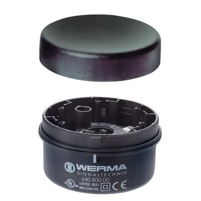 WERMA Anschlusselement 640.810.00 | Cage Clamp RM | Rohrmontage für KombiSIGN 71 72 | Schwarz | 12-230V AC/DC