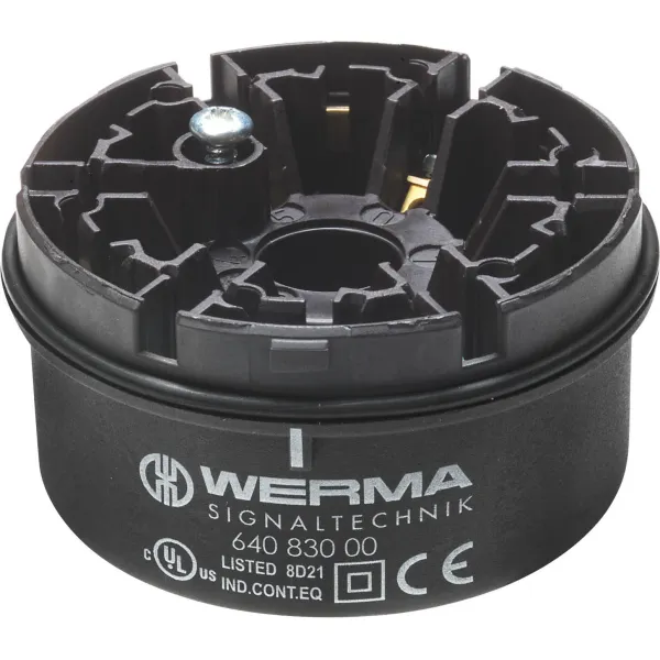 WERMA Anschlusselement 640.830.00 | Schraubanschluss RM 12-23 | Signalsäulenelement | Rohrmontage | Kunststoff | schwarz
