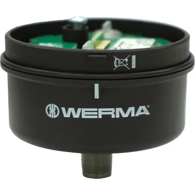 WERMA Anschlusselement 64088000 | M12 8-polig | für KombiSIGN 71/72 | Rohr-, Winkel-, Bodenmontage | schwarz