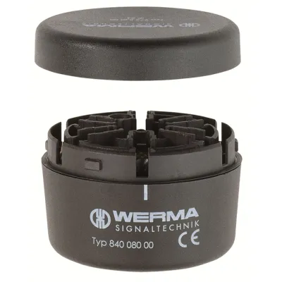 WERMA Anschlusselement Rohrmontage 84008000 | Anschlussmodul KombiSIGN 70 | 12-230V AC/DC | schwarz