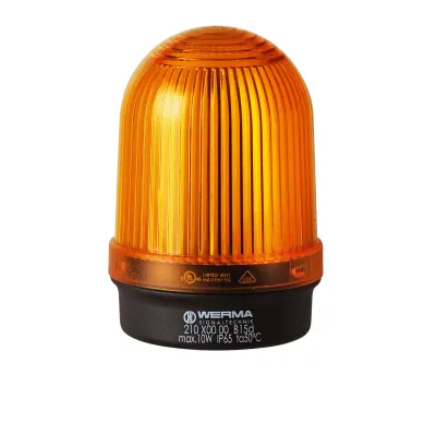 WERMA Dauerleuchte BM 12-240V AC/DC 210.300.00 | Aufbau | BA15d Fassung | IP65 | gelb