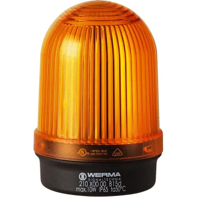 WERMA Dauerleuchte BM 12-240V AC/DC 210.300.00 | Aufbau | BA15d Fassung | IP65 | gelb