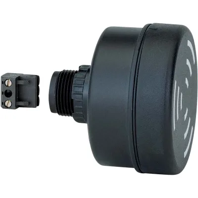 WERMA Mehrtonsirene Einbau 110.000.75 | 8 Töne einstellbar | 100 dB | 24V AC/DC | IP65 | 22,5mm | Schwarz