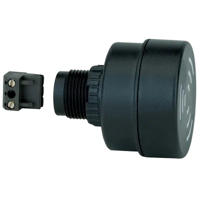 WERMA Elektronischer Summer EM 10900075 | Dauerton 24V AC/DC | Einbau | 80 dB | IP65 | schwarz
