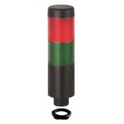 WERMA Signalsäule K37 69912075 | 24V AC/DC | LED Dauerlicht | Grün/Rot | Summer 85 dB | IP65 | Einbau