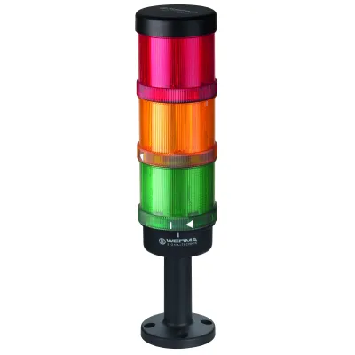 WERMA Signalsäule KS72 Classic | 24V AC/DC | 3-farbig grün/gelb/rot | Dauerlicht | IP65 | Ø70mm