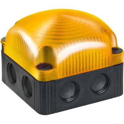 WERMA LED-Dauerleuchte 85330055 | 24V DC | quadratisches Gehäuse | Aufbau | IP66 | gelb