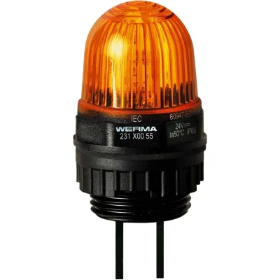 WERMA LED-Dauerleuchte EM 23130055 | 24V DC | Einbau | IP65 | 1W | gelb | Kompaktleuchte für Befehls- und Meldegeräte
