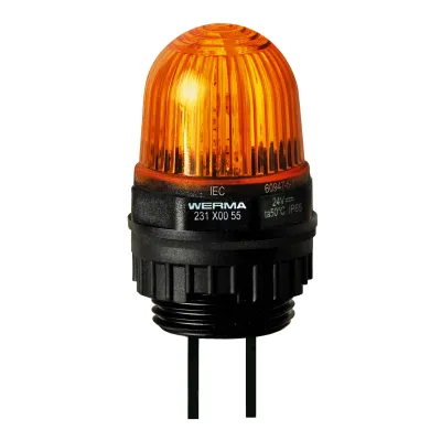 WERMA LED-Dauerleuchte EM 23130055 | 24V DC | Einbau | IP65 | 1W | gelb | Kompaktleuchte für Befehls- und Meldegeräte