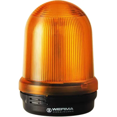 WERMA LED-Dauerleuchte überwacht 829.370.55 | Signallicht 24V DC | IP65 | Bodenmontage | Gelb
