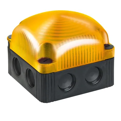 WERMA LED-Doppelblitzleuchte 85331055 | 24V DC | IP67 | Aufbau | Kunststoffgehäuse | gelb | LED | Wand-/Deckenmontage