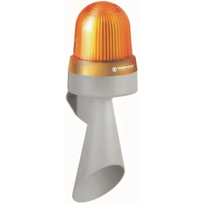 WERMA LED-Hupe WM Dauerton 43530060 | Signalgeber 115–230V AC | 108 dB | IP65 | LED | gelb | Wandmontage
