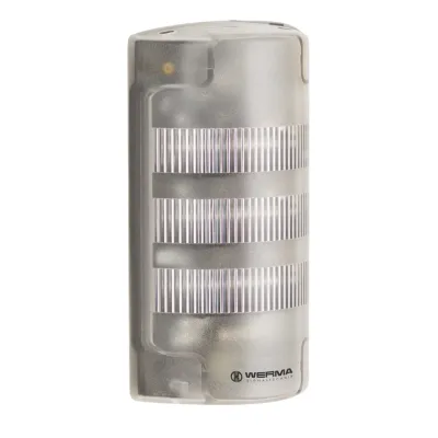 WERMA LED-Signalsäule 69110055 FlatSIGN | 24V AC/DC | grün/gelb/rot | IP65 | Wandmontage | halbrund | 195x45x105mm