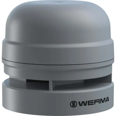 WERMA Midi Sounder 16170070 | Elektronischer Schallgeber | 12/24V AC/DC | 110 dB | 10 Töne | IP66 | Kunststoff | grau
